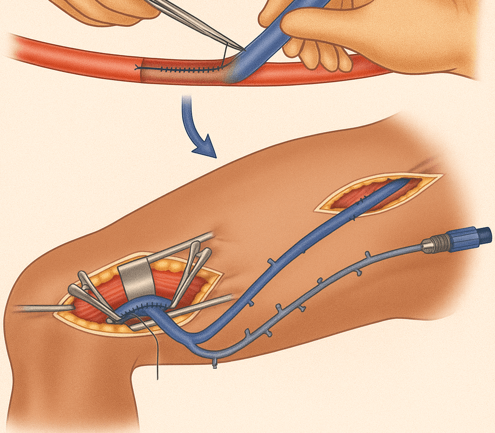 Arterial bypass surgeries for blocked arteries